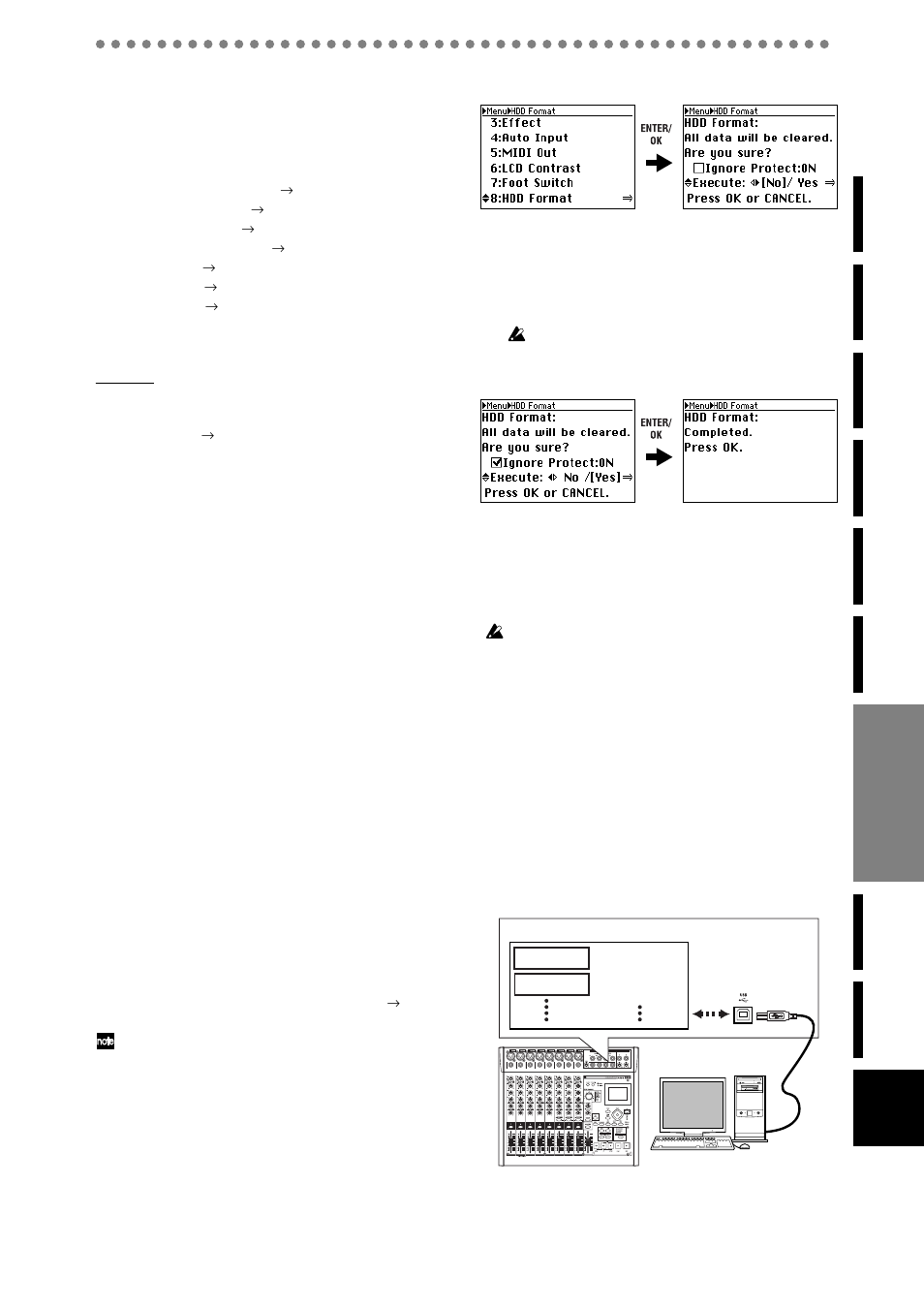 Undo and redo, Formatting the drive, Connecting to a computer | Ous state of the data, P.41), Operation | KORG D888 User Manual | Page 41 / 52