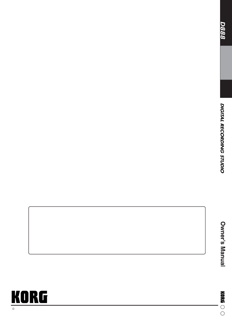 Korg inc, Important notice to consumers | KORG D888 User Manual | Page 52 / 52