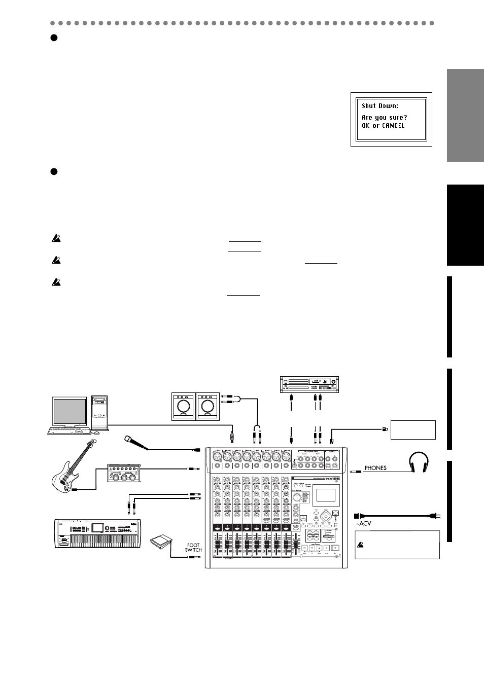 Connection example, Introduction, Shutdown | Power -off | KORG D888 User Manual | Page 7 / 52