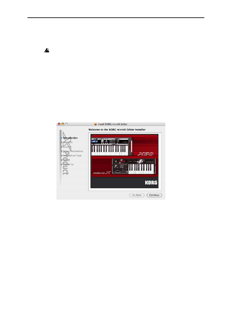 Installation in mac os x | KORG EasyStart microX User Manual | Page 9 / 33