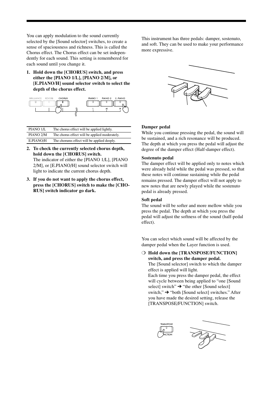 Using the pedals | KORG Digital Piano Concert C-4500 User Manual | Page 12 / 28