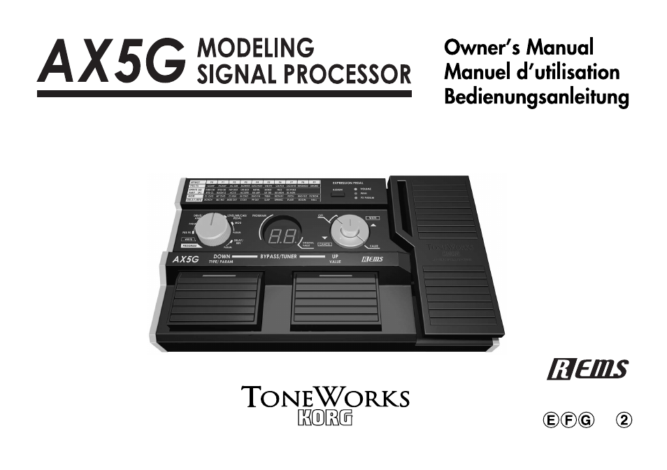 KORG TONEWORKS AX5G User Manual | 43 pages