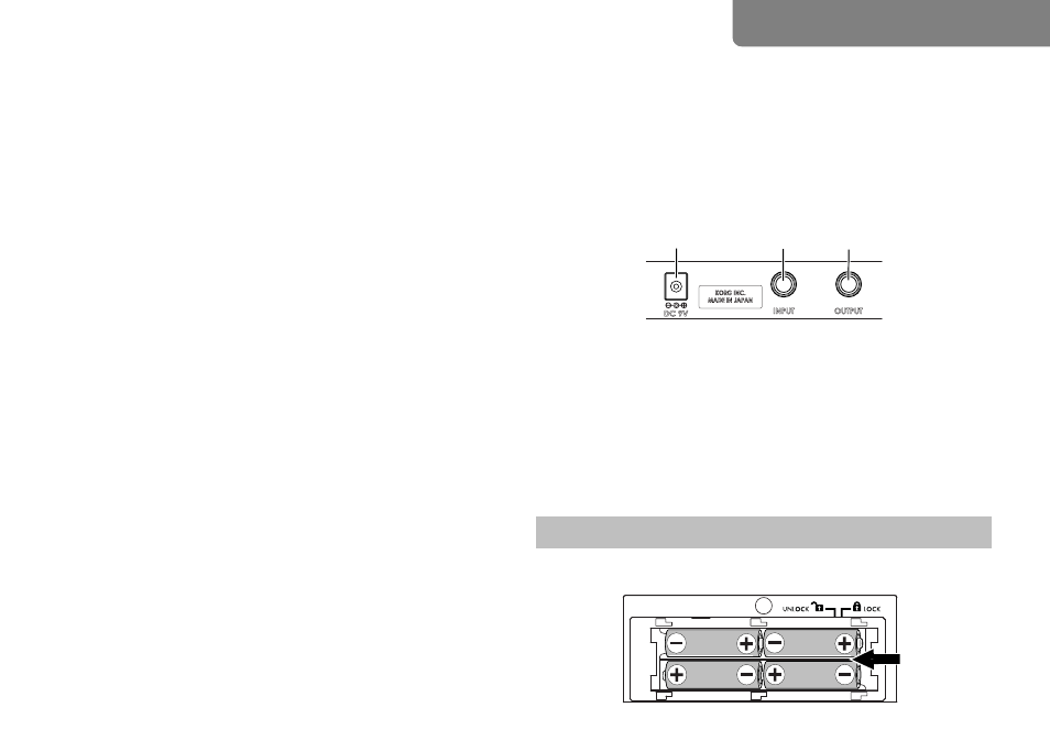 R�ckseite, Vorbereitung, Einlegen der batterien | Rückseite, Ax5g bedienungsanleitung | KORG TONEWORKS AX5G User Manual | Page 29 / 43