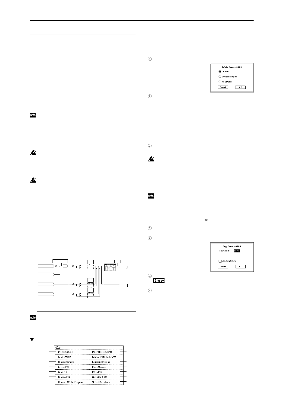 0–1d: recording level [db, 0–1: page menu command, 0–1a: delete sample | 0–1b: copy sample | KORG Triton Studio User Manual | Page 103 / 322