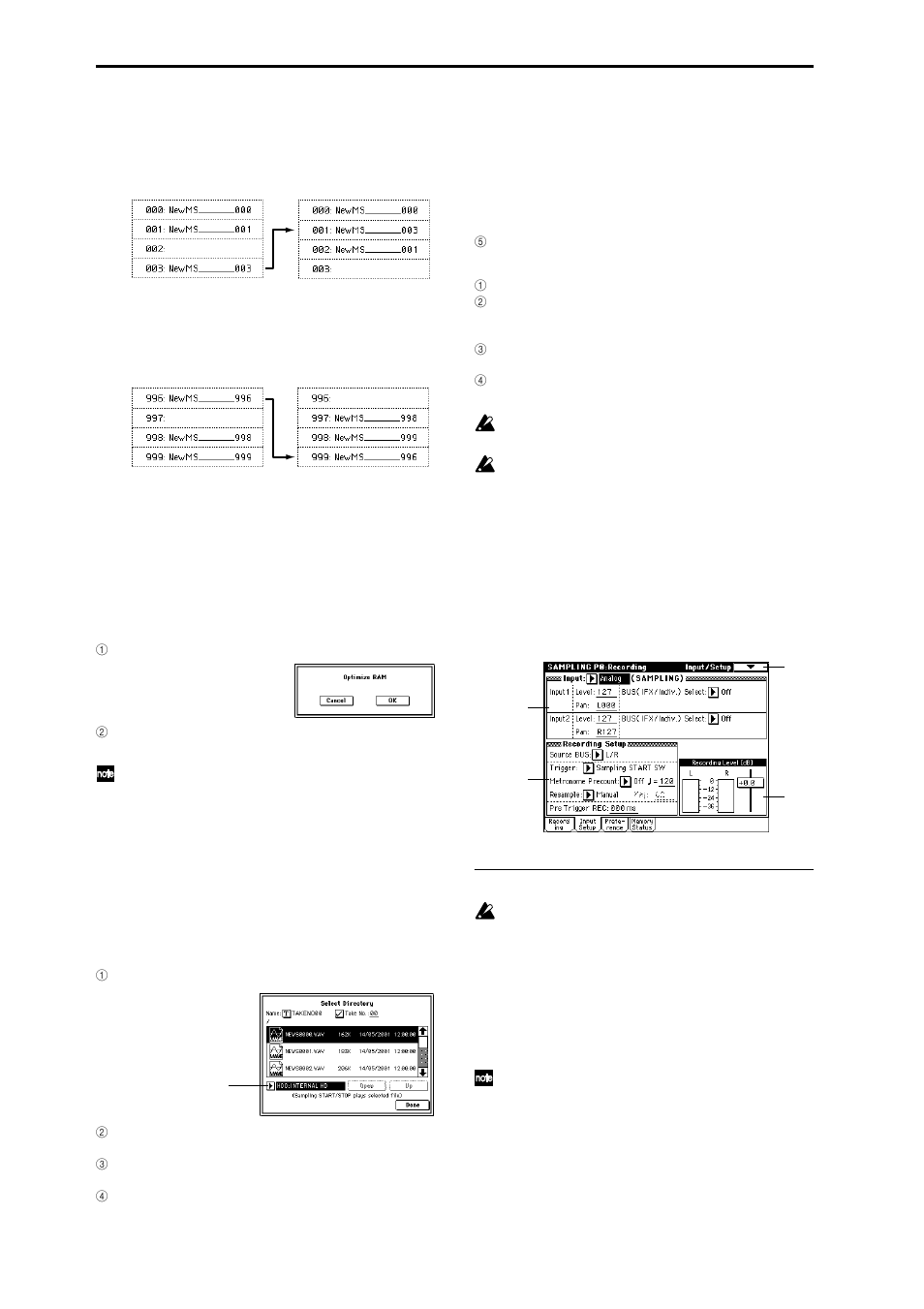 0–2: input/setup, Audio input settings, and recording setup | KORG Triton Studio User Manual | Page 107 / 322