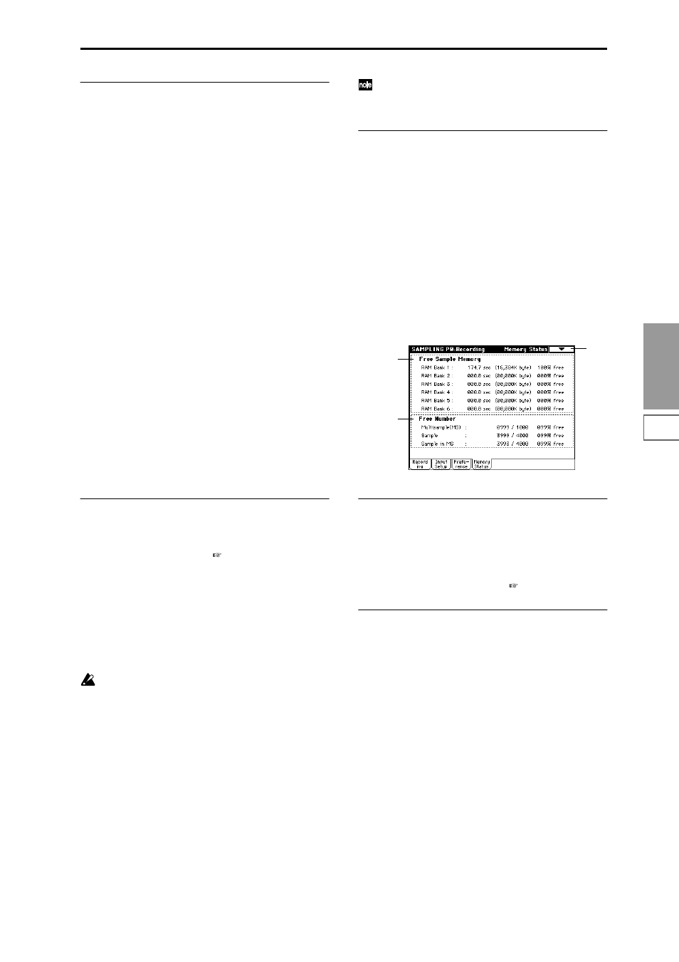 0–4: memory status, View the amount of remaining sample | KORG Triton Studio User Manual | Page 110 / 322