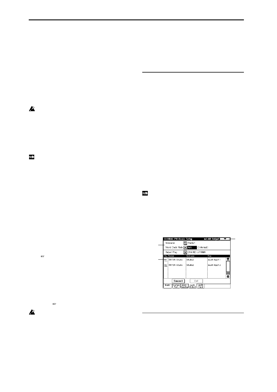 0–4: mlan output, Audio and midi output settings to an | KORG Triton Studio User Manual | Page 151 / 322