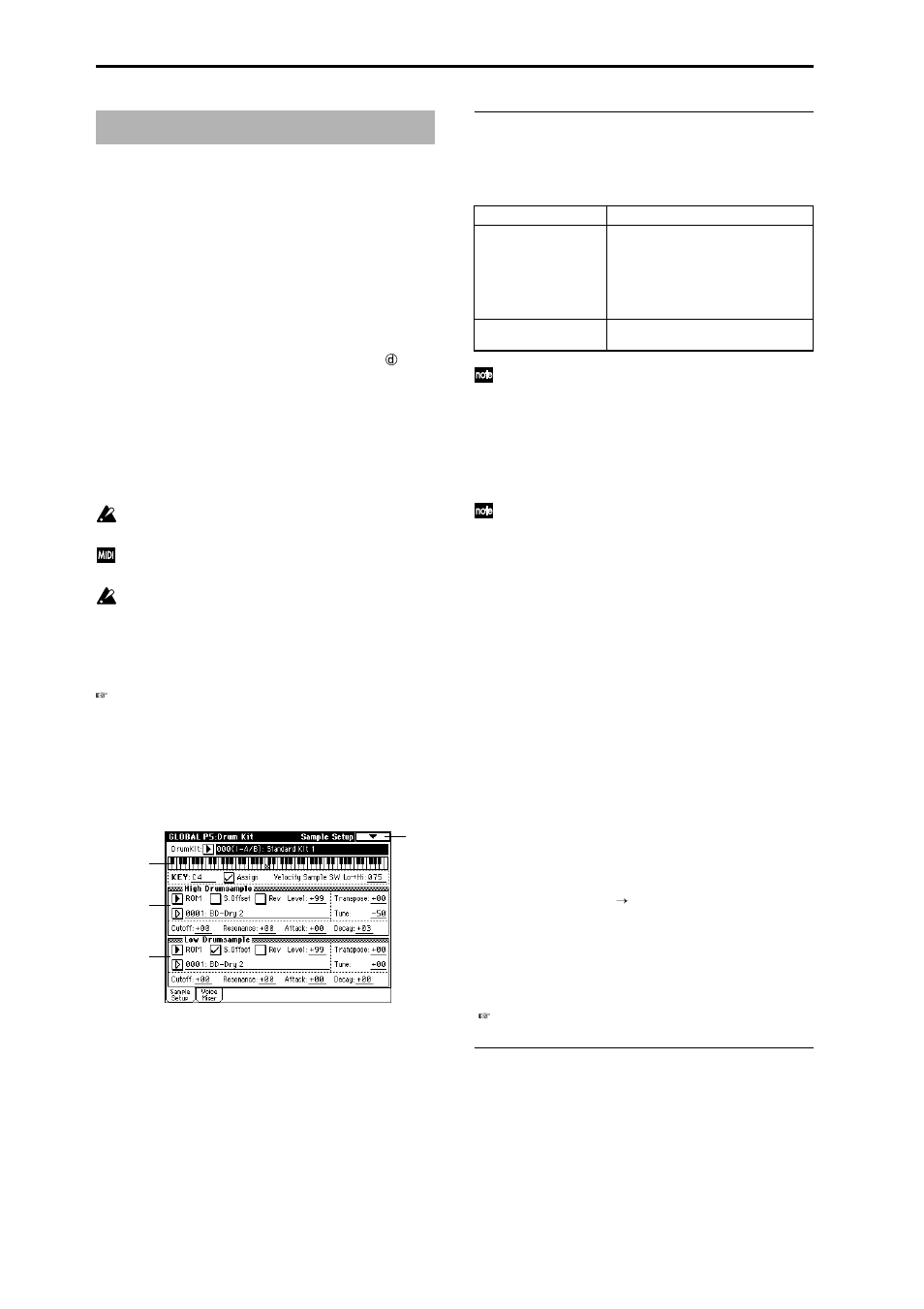 Global p5: drum kit, 5–1: sample setup, Assign a drum sample to each key | KORG Triton Studio User Manual | Page 159 / 322