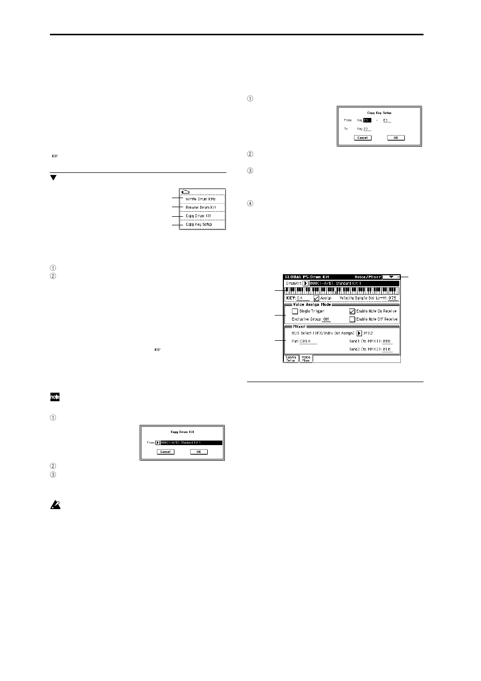 5–2: voice/mixer, Specify the bus and pan etc. for each key | KORG Triton Studio User Manual | Page 161 / 322