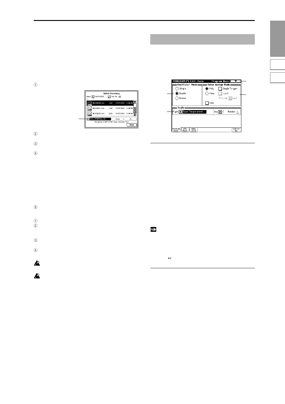 Program p1: edit–basic, 1–1: program basic, Oscillator settings for single/double | KORG Triton Studio User Manual | Page 18 / 322