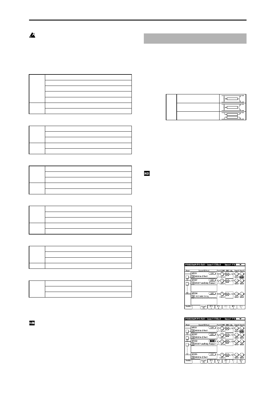 Insert effects (ifx 1, 2, 3, 4, 5), In/out, Double-size effects | KORG Triton Studio User Manual | Page 189 / 322