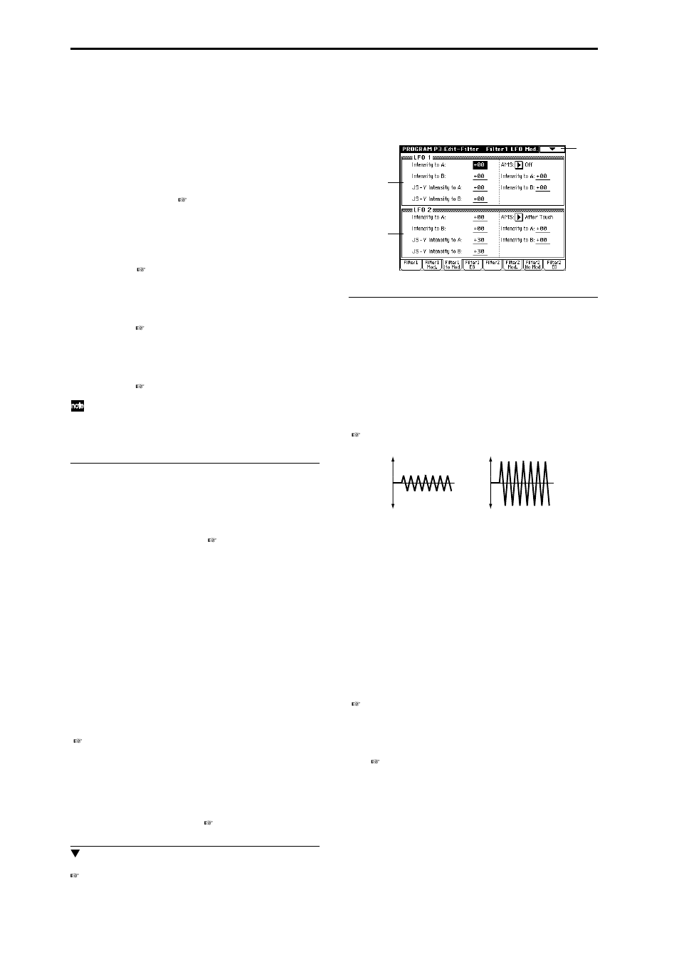 3–3: filter1 lfo mod, Filter 1 lfo settings to modulate the filter | KORG Triton Studio User Manual | Page 29 / 322