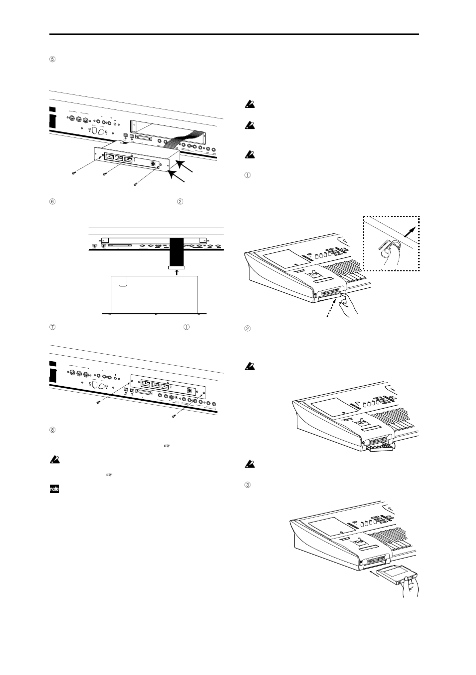Installing the cdrw-1, Connect the cable you pulled out in step, Using the two screws you removed in step | Attach the exb-mlan to the triton studio | KORG Triton Studio User Manual | Page 305 / 322