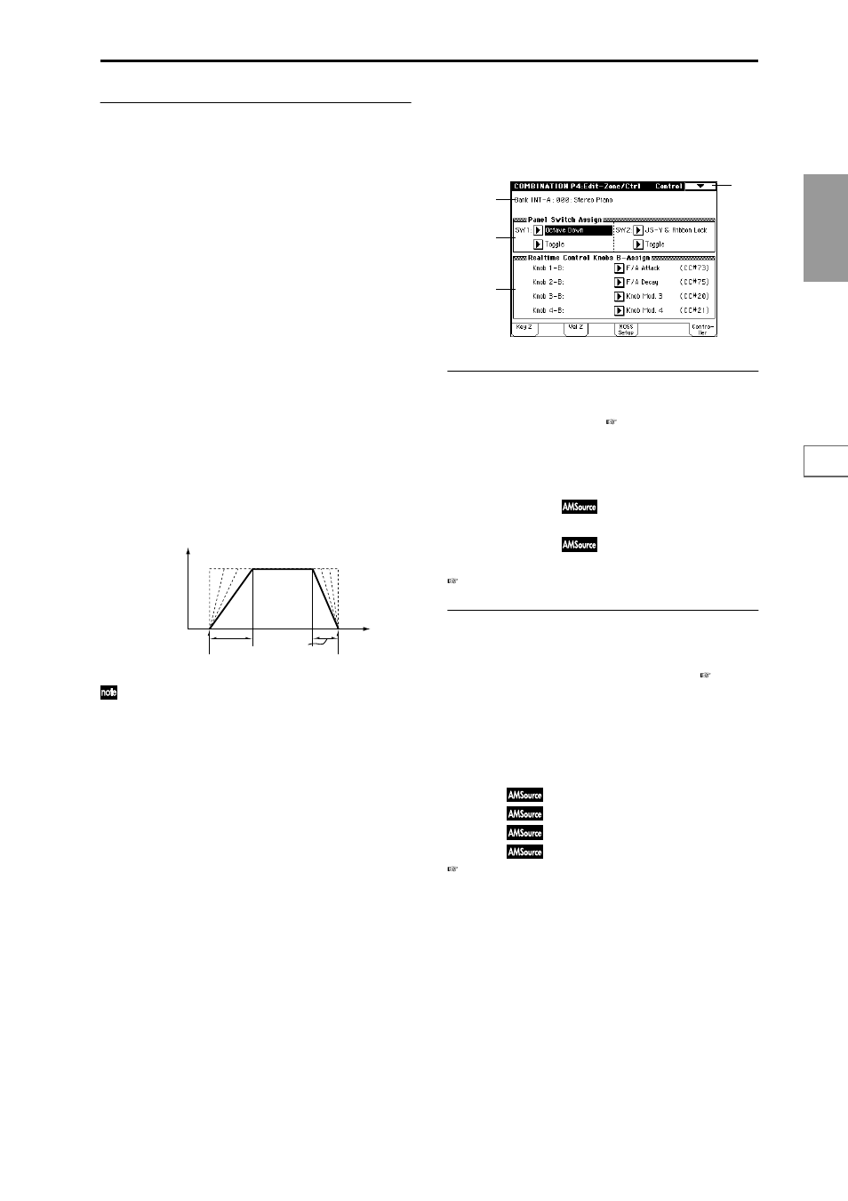 4–3: moss setup (moss), 4–4: controller (control), 4–3: moss setup | Displayed if the exb-moss option is, 4–4: controller, Specify the function of the [sw1] and | KORG Triton Studio User Manual | Page 54 / 322