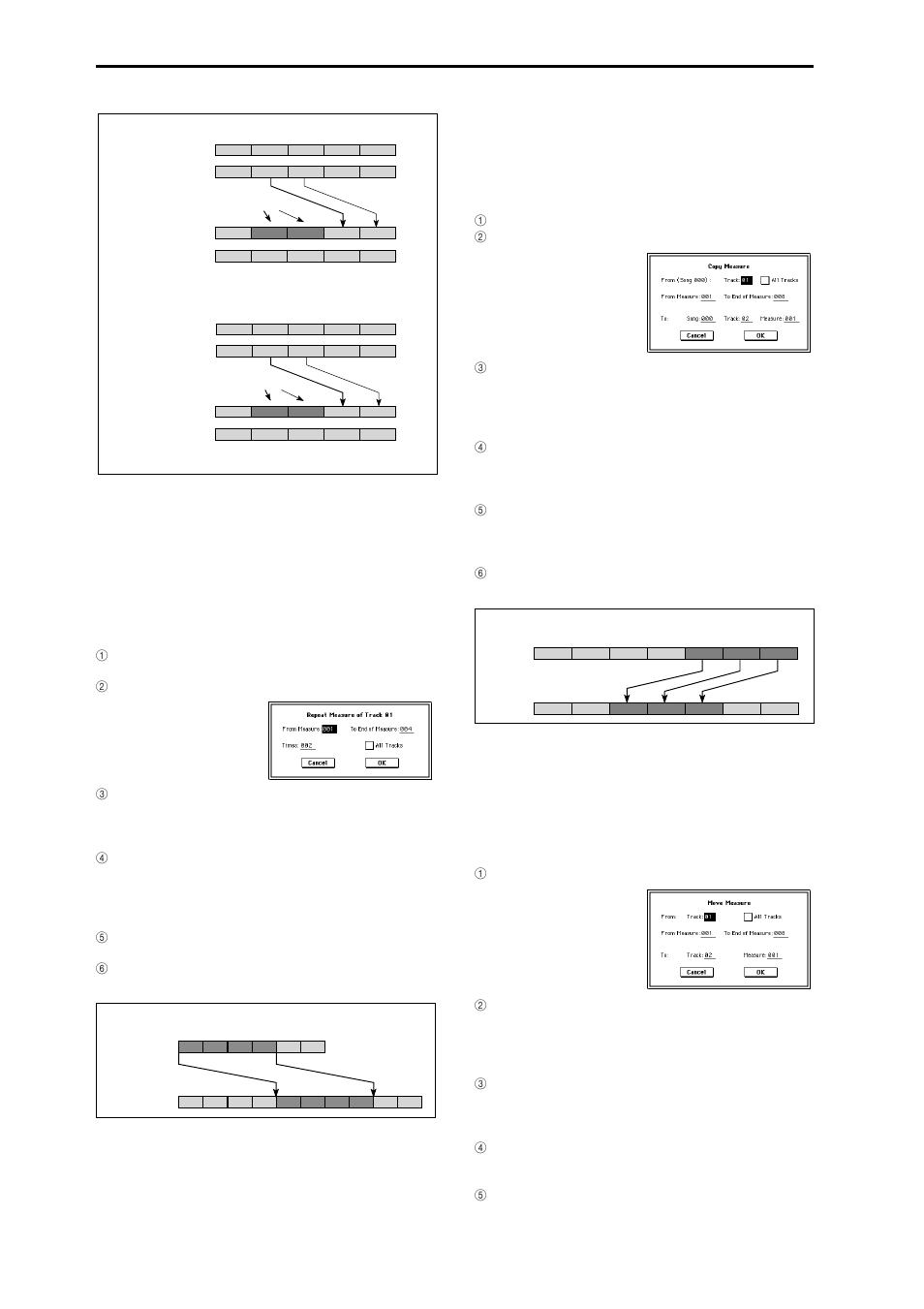 5–1i: repeat measure, 5–1j: copy measure, 5–1k: move measure | KORG Triton Studio User Manual | Page 83 / 322
