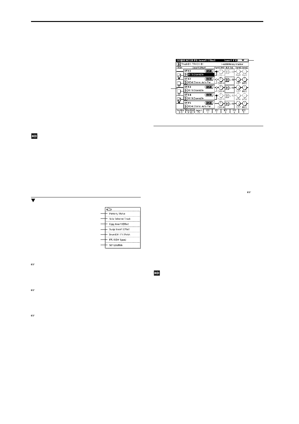 8–3: insert fx, Select insert effects and turn them on/off | KORG Triton Studio User Manual | Page 95 / 322