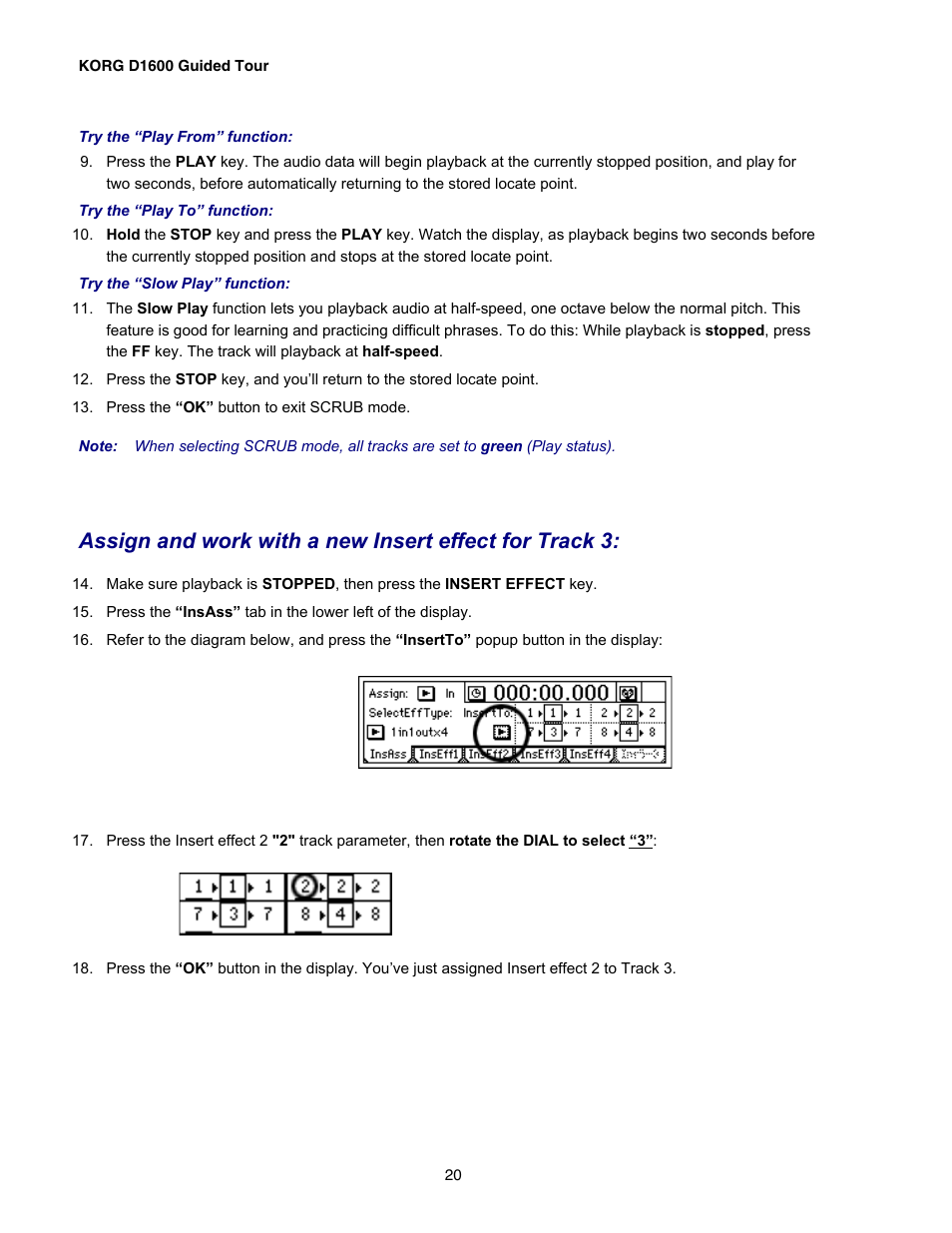 KORG D1600 User Manual | Page 20 / 43