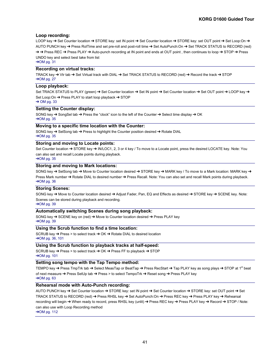 KORG D1600 User Manual | Page 41 / 43