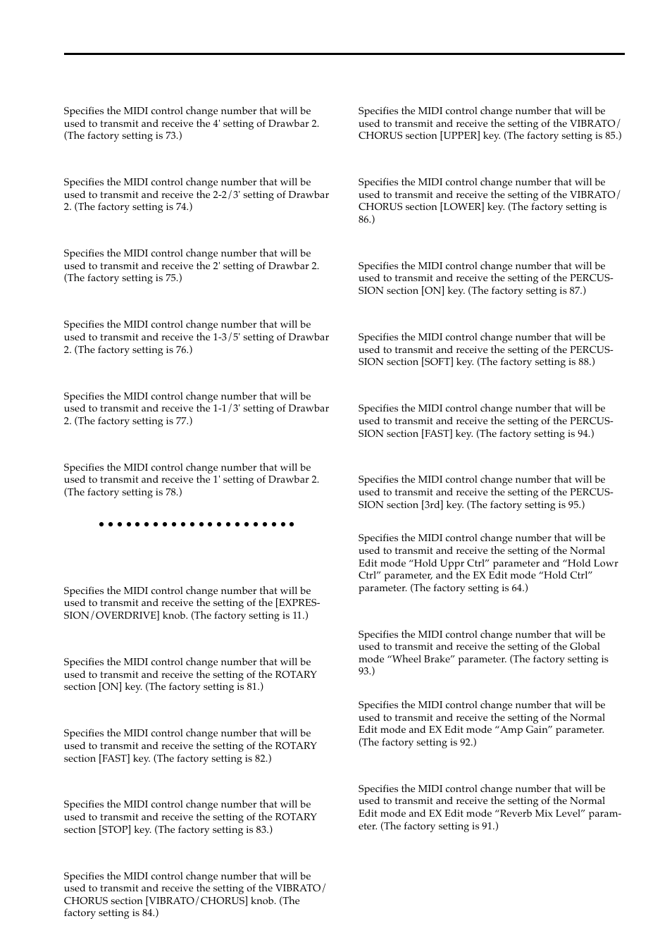 Group 5: midi cc# 2 | KORG BX-3 User Manual | Page 34 / 48