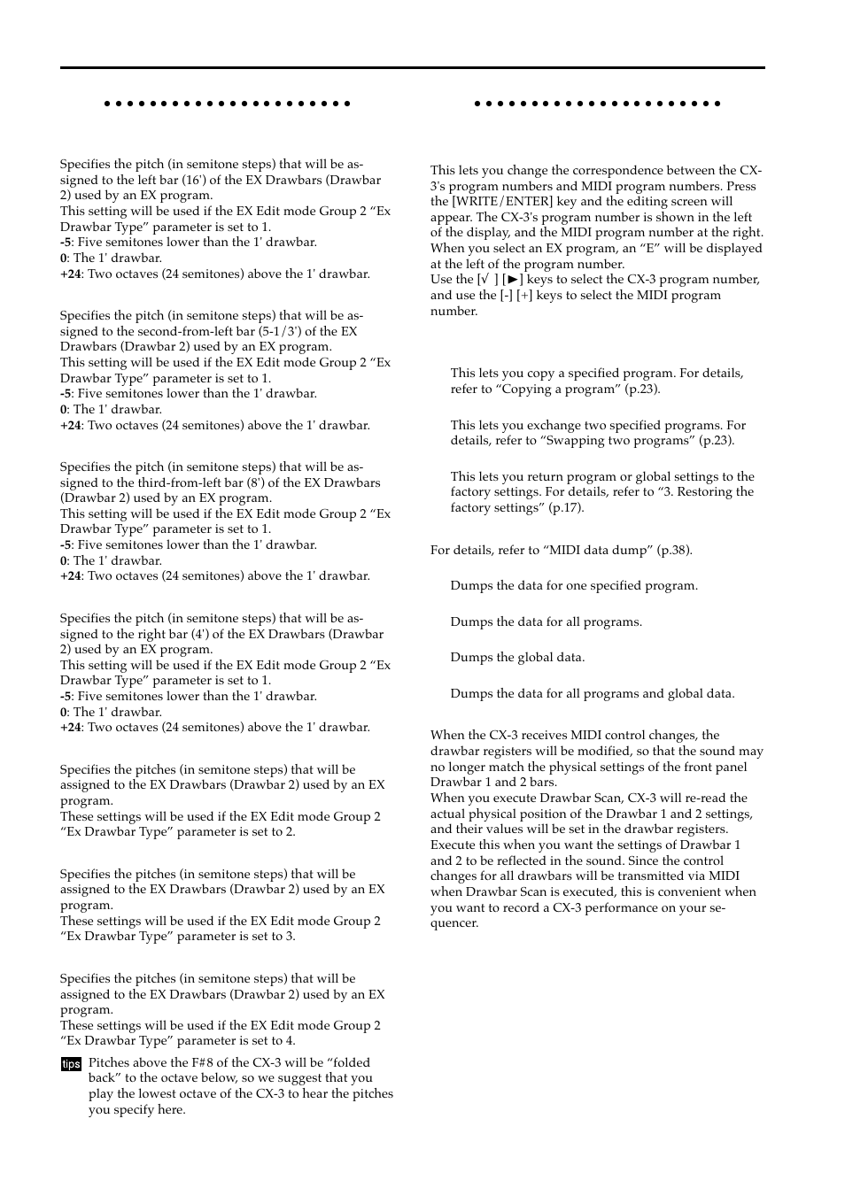 Group 6: ex drawbar set, Group 7: utility | KORG BX-3 User Manual | Page 35 / 48