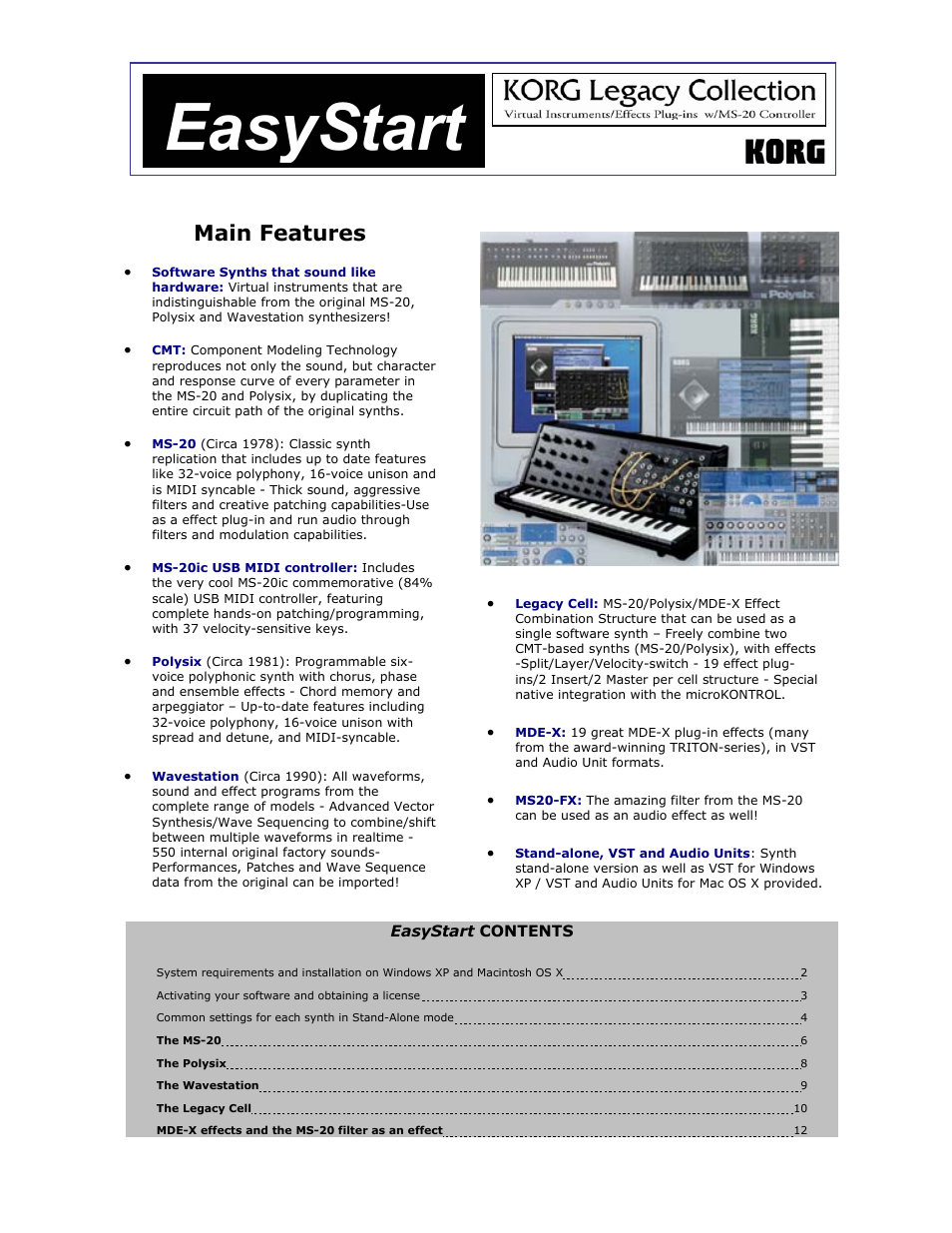 KORG EASYSTART MS-20 User Manual | 13 pages