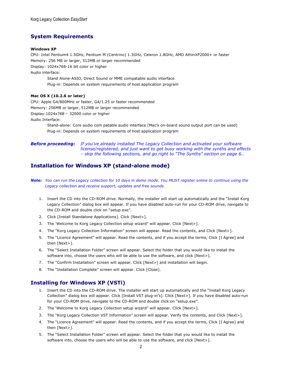 KORG EASYSTART MS-20 User Manual | Page 2 / 13