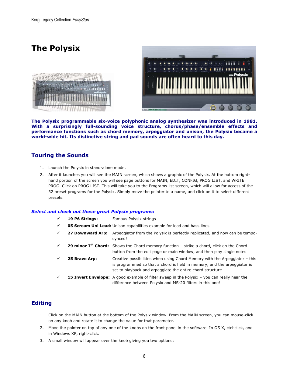The polysix | KORG EASYSTART MS-20 User Manual | Page 8 / 13