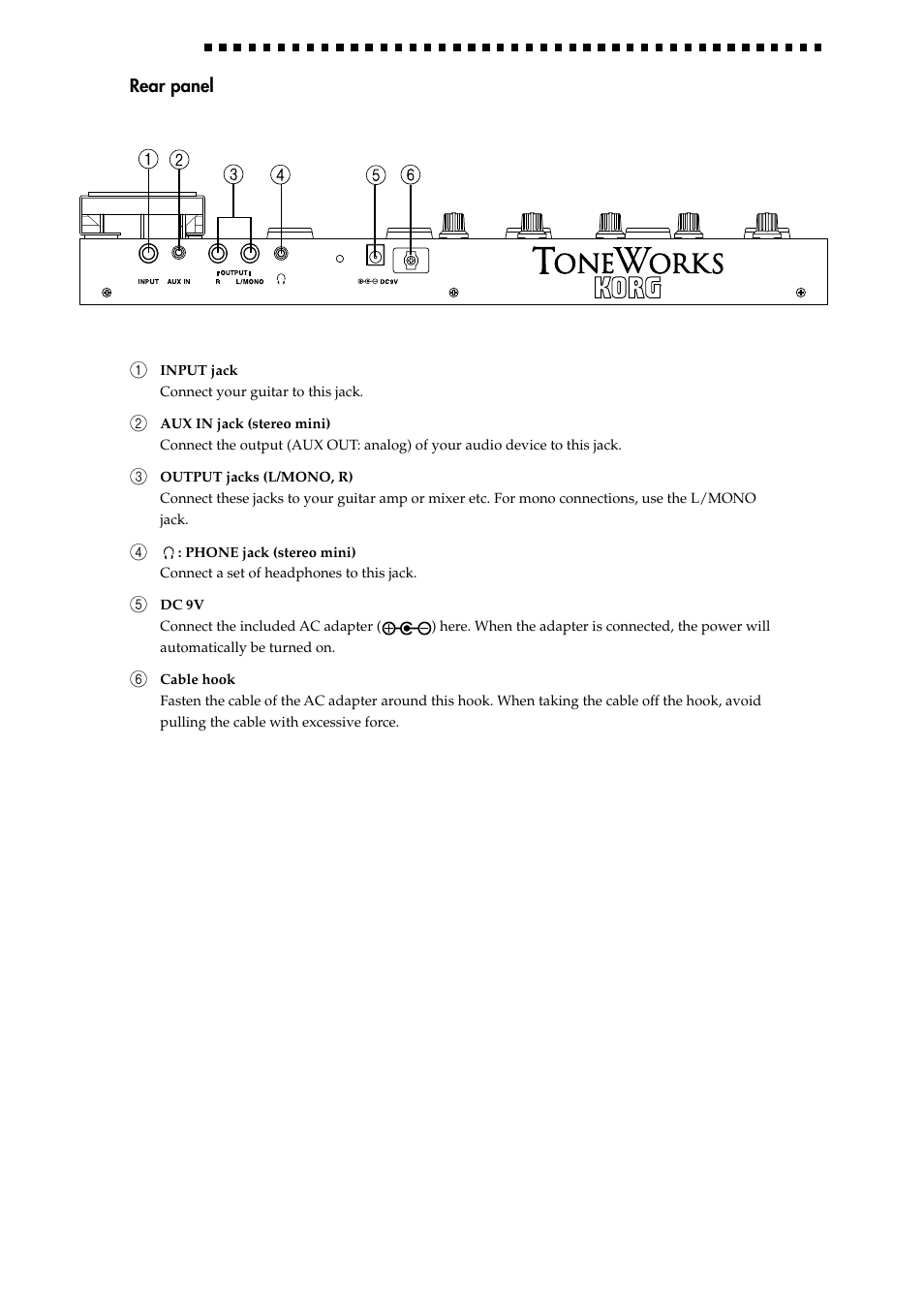 KORG AX1000G User Manual | Page 6 / 23