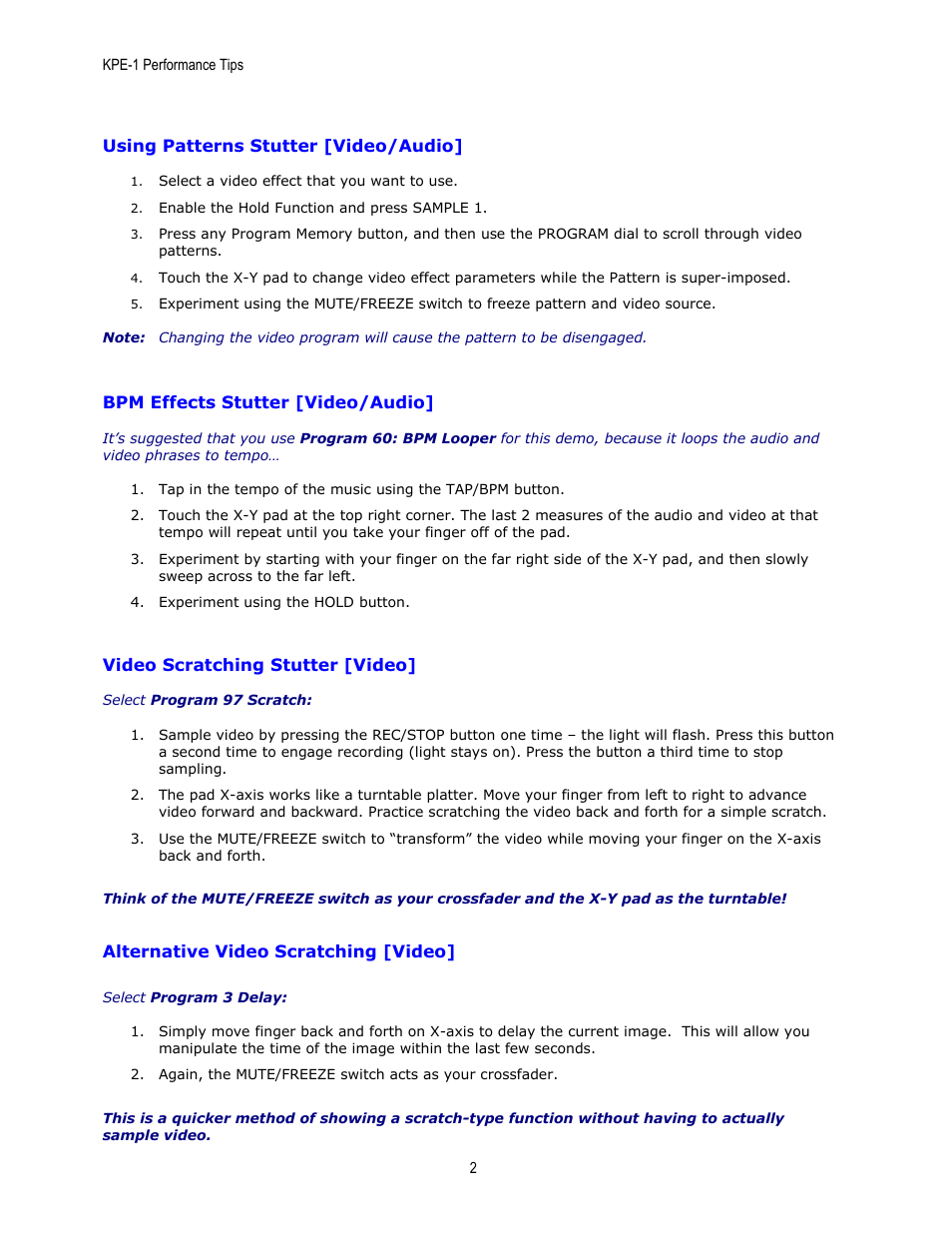 KORG KPE1 User Manual | Page 2 / 2