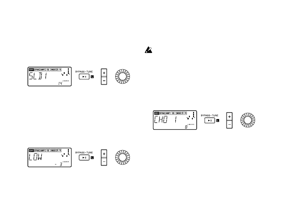 2) amp (amplifier), 3) eq (equalizer), 4) mod (modulation) | KORG PX3B User Manual | Page 31 / 100