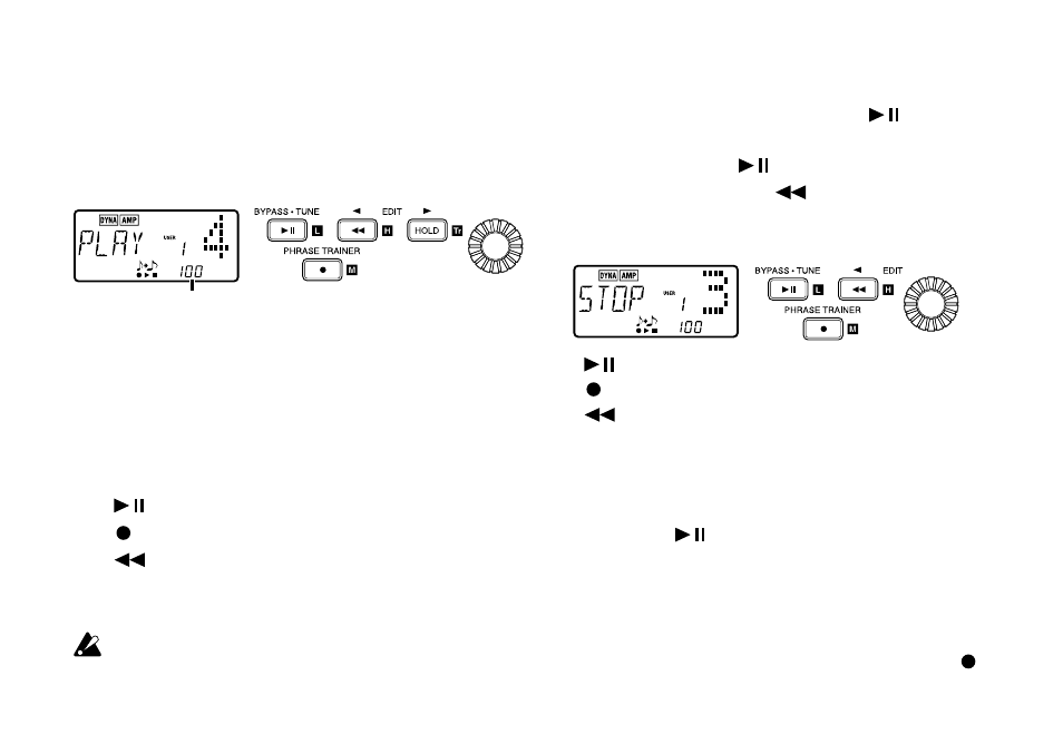 Wiedergabe, Pausenfunktion, Neuaufzeichnen einer phrase | KORG PX3B User Manual | Page 58 / 100