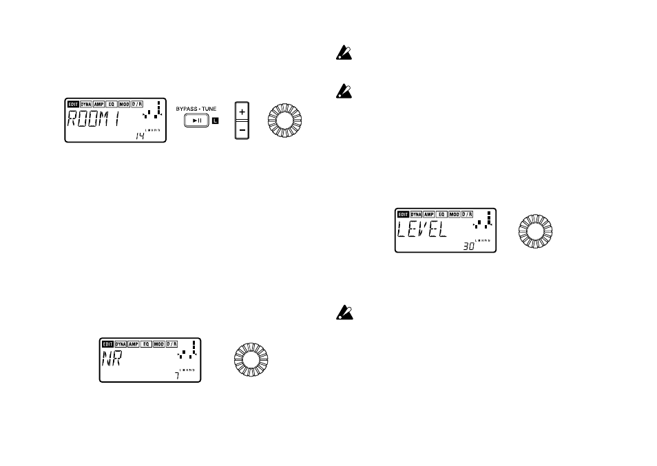 5) d/r (delay/reverb), 6) nr (noise reduction/rauschunterdrük-kung), 7) level (pegel) | 6) nr (noise reduction, Rauschunterdrückung) | KORG PX3B User Manual | Page 61 / 100