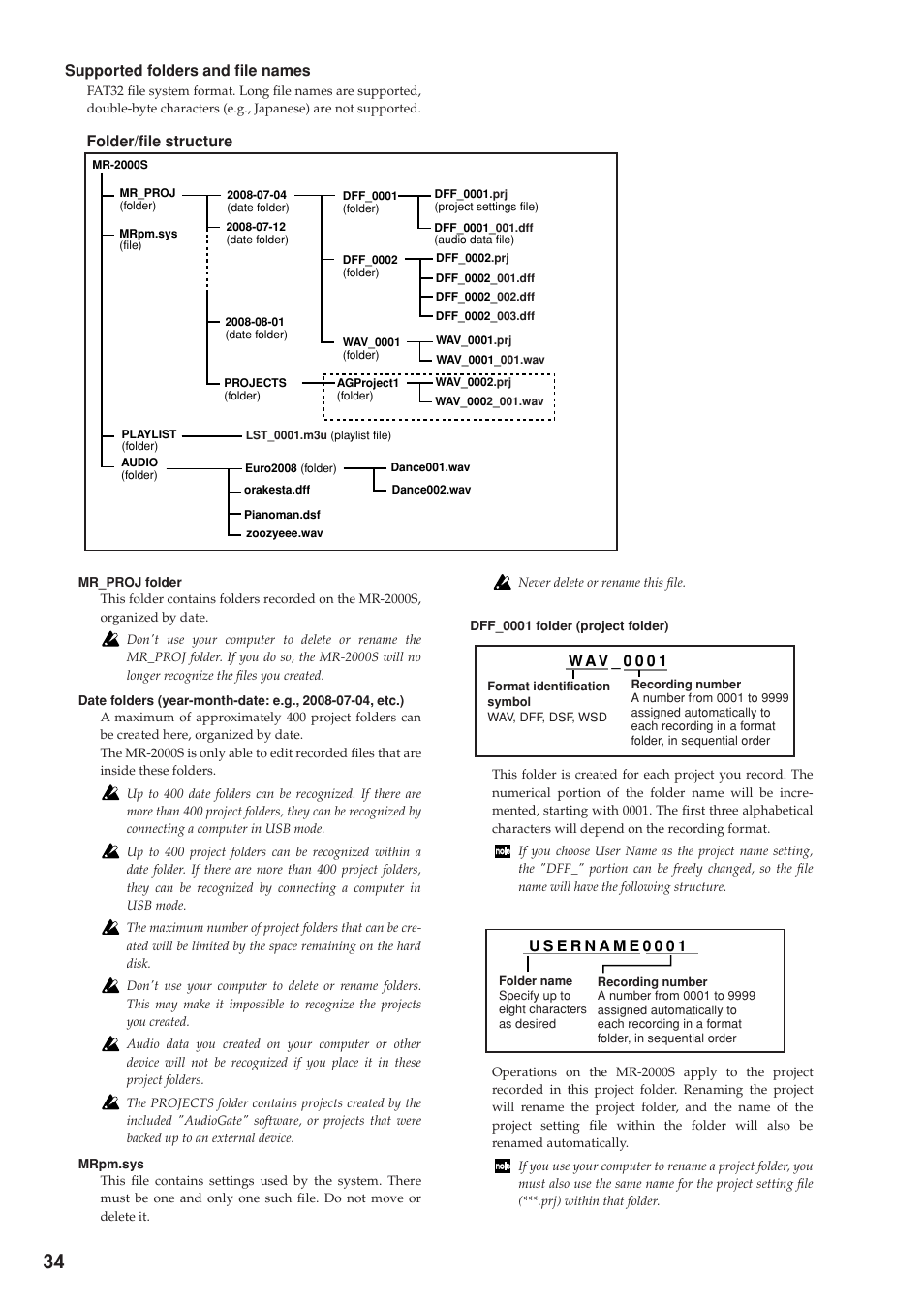 P.34), Le type (p.34)_0001 9 | KORG MR-2000S User Manual | Page 34 / 42