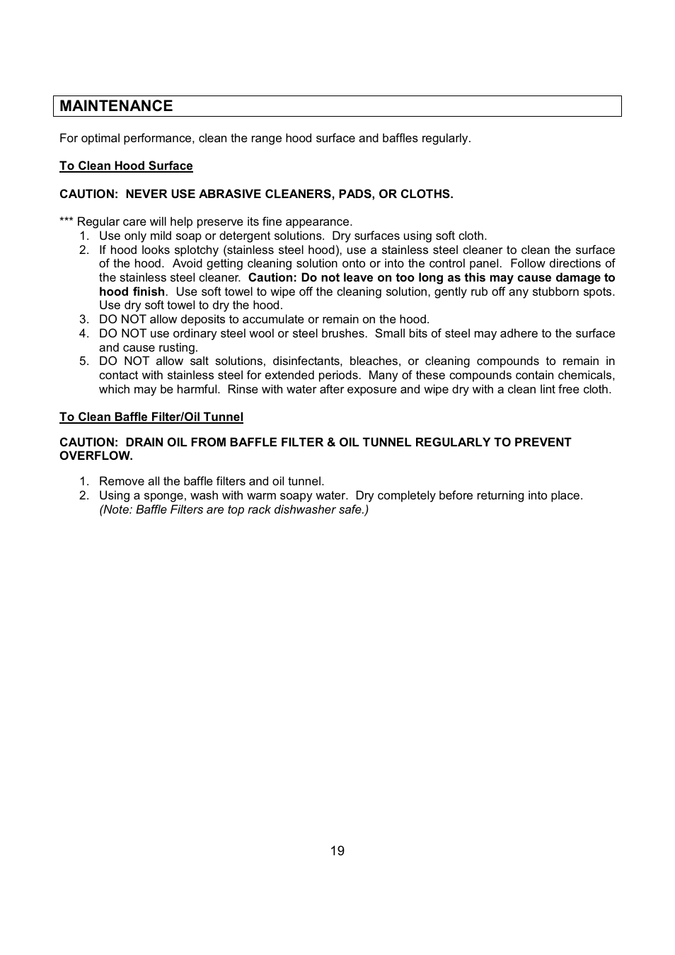 Maintenance | Kobe Range Hoods CH7948SQB User Manual | Page 21 / 102