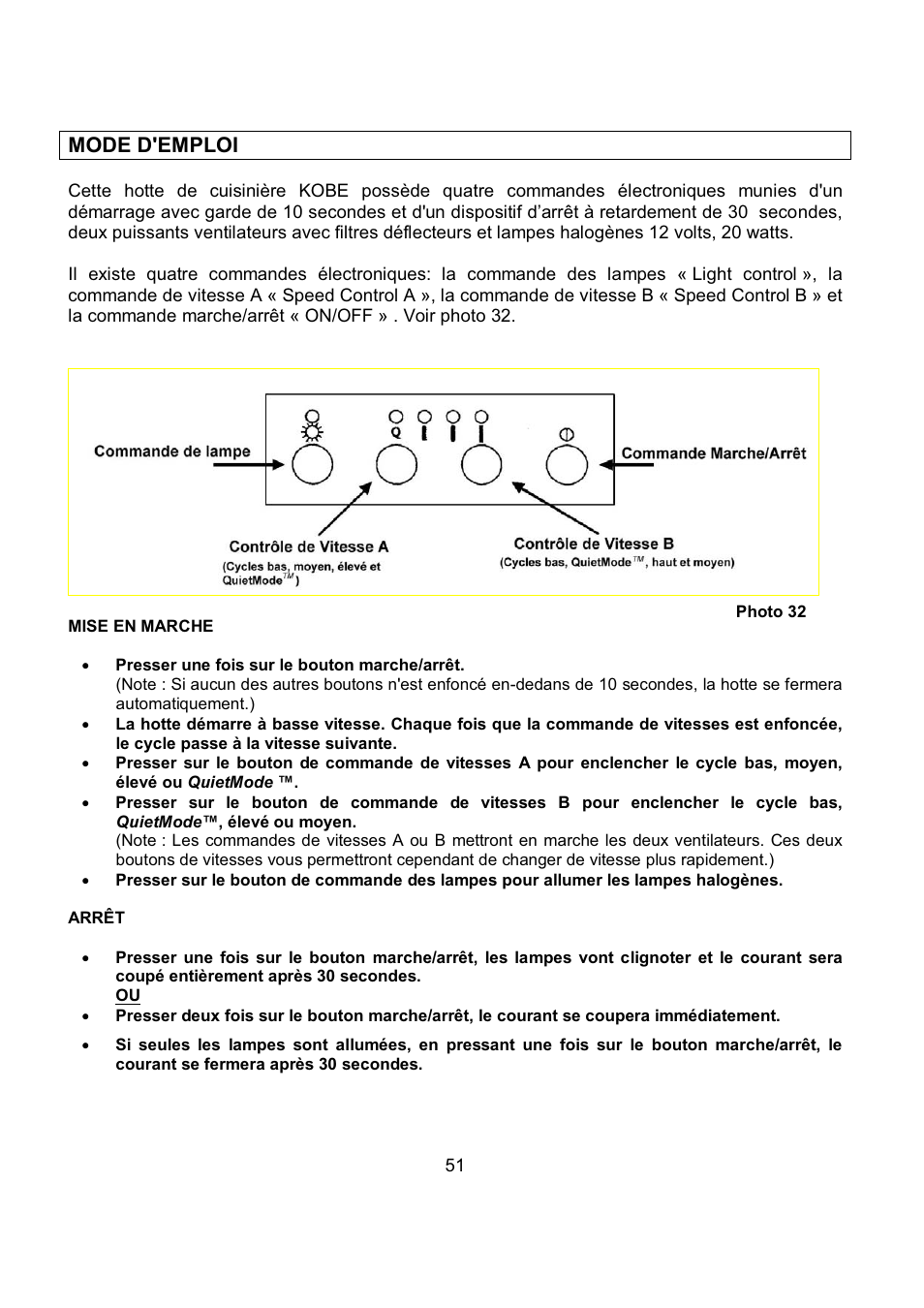 Mode d'emploi | Kobe Range Hoods CH7948SQB User Manual | Page 53 / 102
