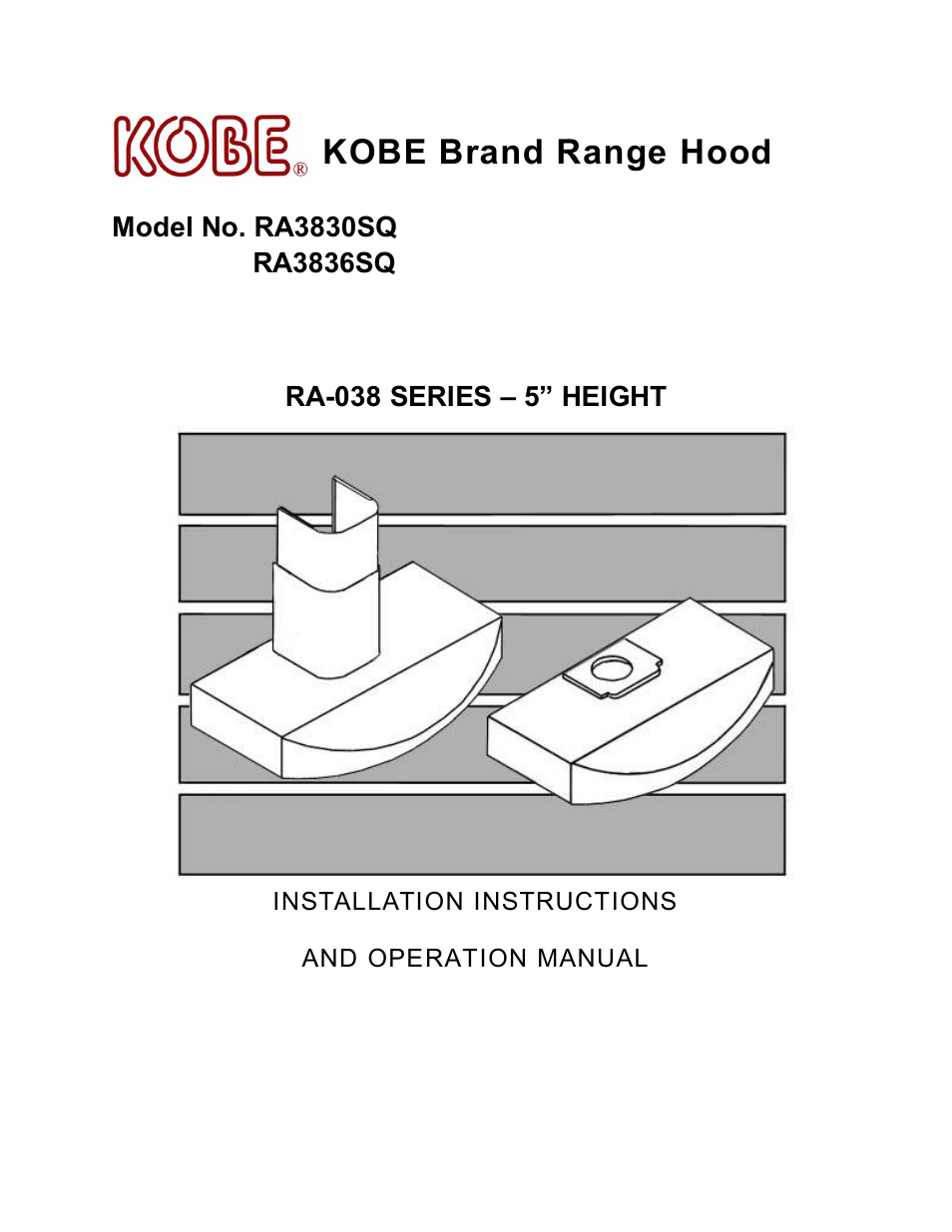 Kobe Range Hoods RA3830SQ User Manual | 24 pages