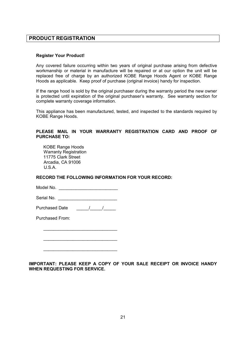 Kobe Range Hoods IS2142SQB User Manual | Page 23 / 66