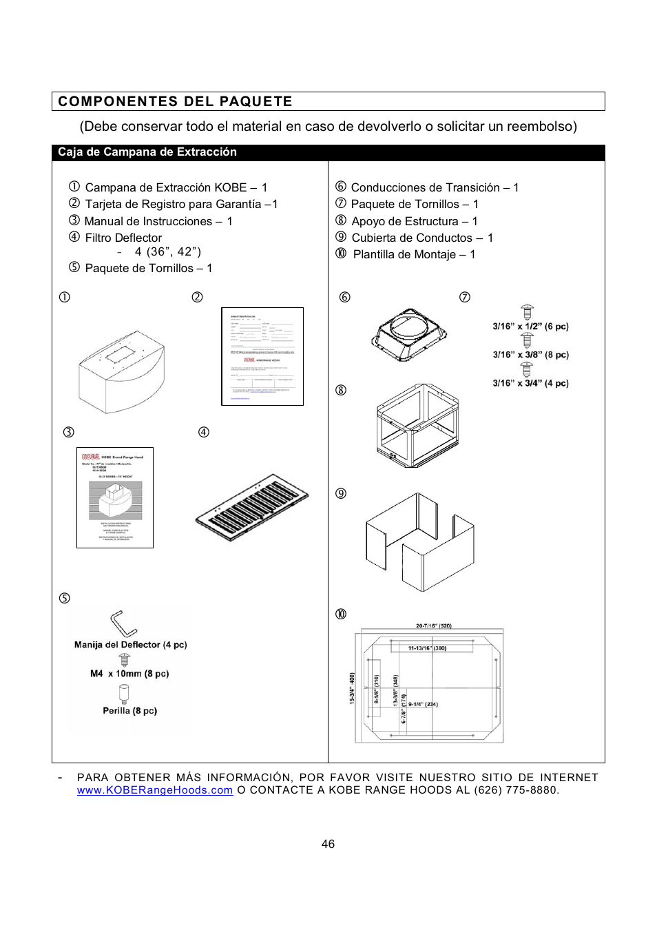 Kobe Range Hoods IS2142SQB User Manual | Page 48 / 66
