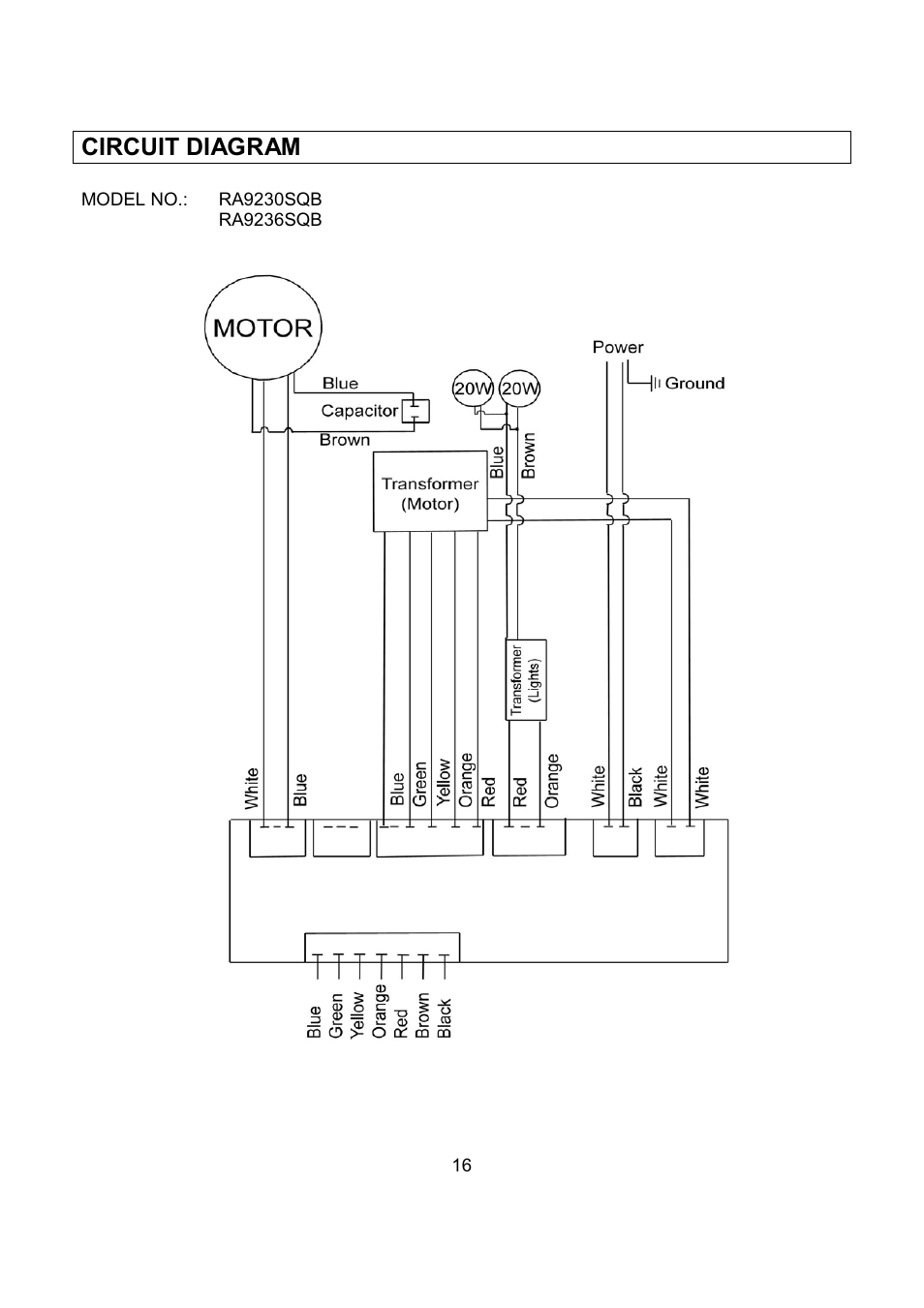 Circuit diagram | Kobe Range Hoods RA9236SQB User Manual | Page 18 / 68