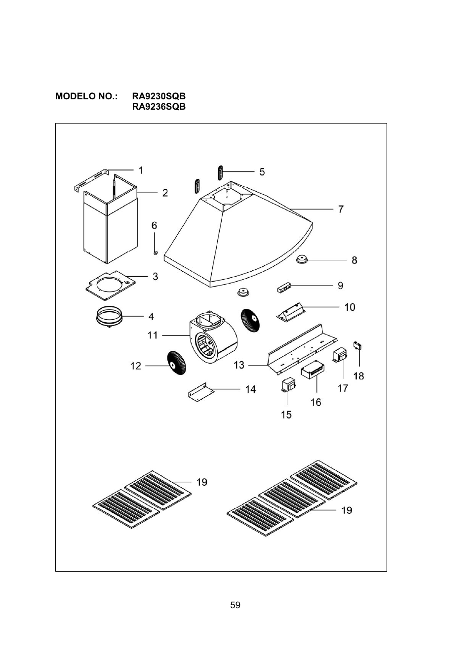 Kobe Range Hoods RA9236SQB User Manual | Page 61 / 68