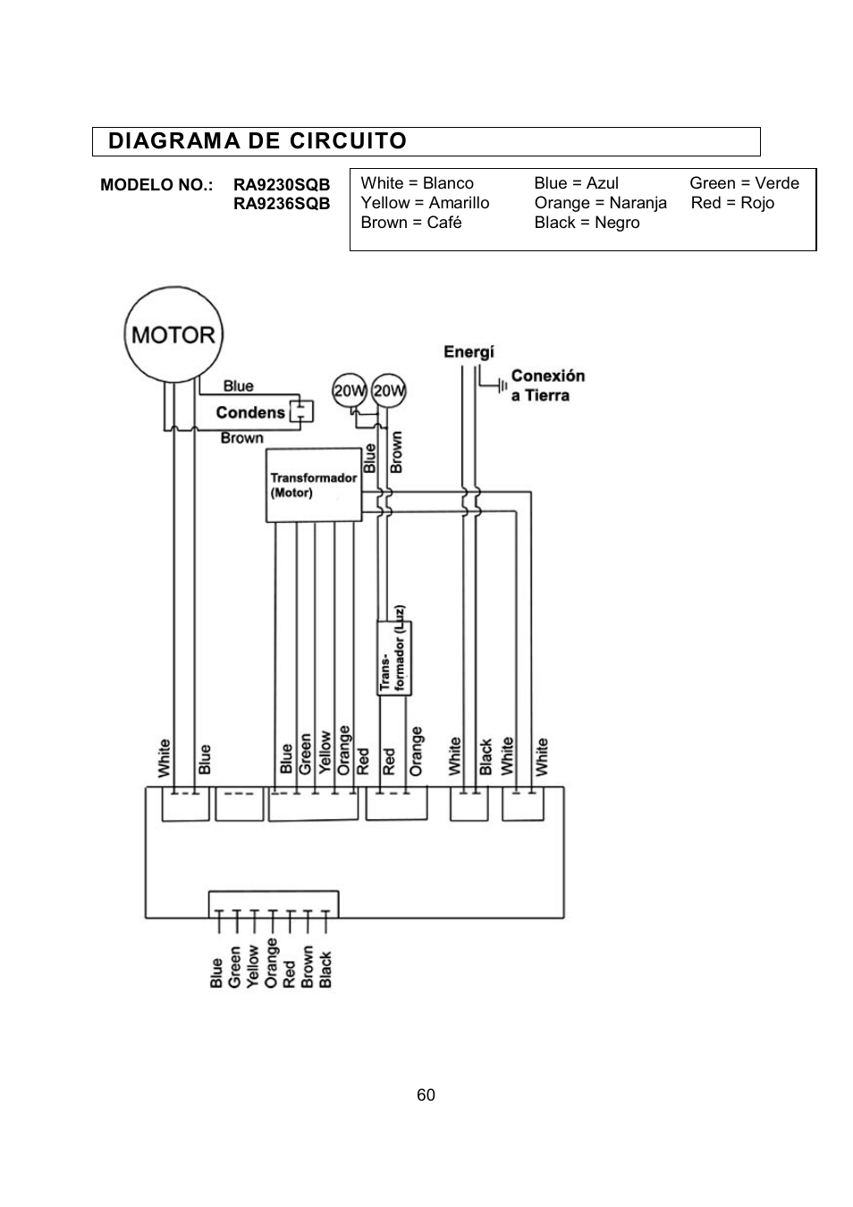 Diagram a de circuito | Kobe Range Hoods RA9236SQB User Manual | Page 62 / 68