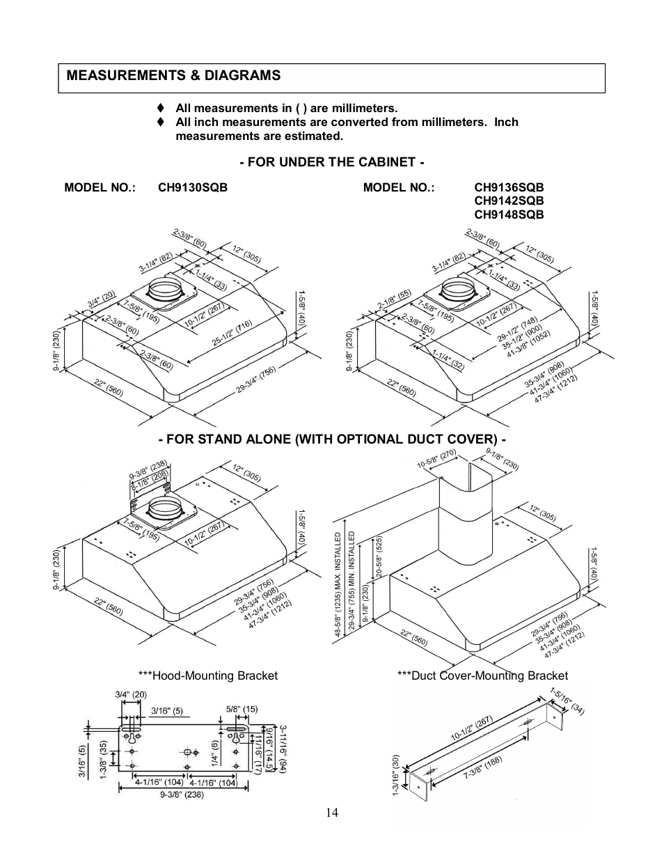 Kobe Range Hoods CH9130SQB User Manual | Page 16 / 27
