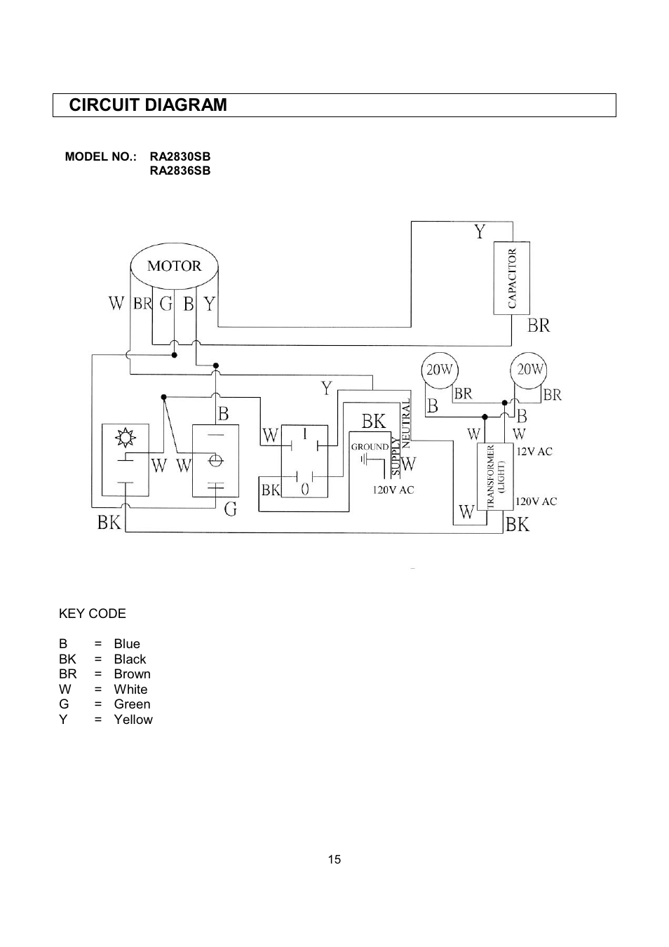 Circuit diagram | Kobe Range Hoods RA2830SB User Manual | Page 17 / 66