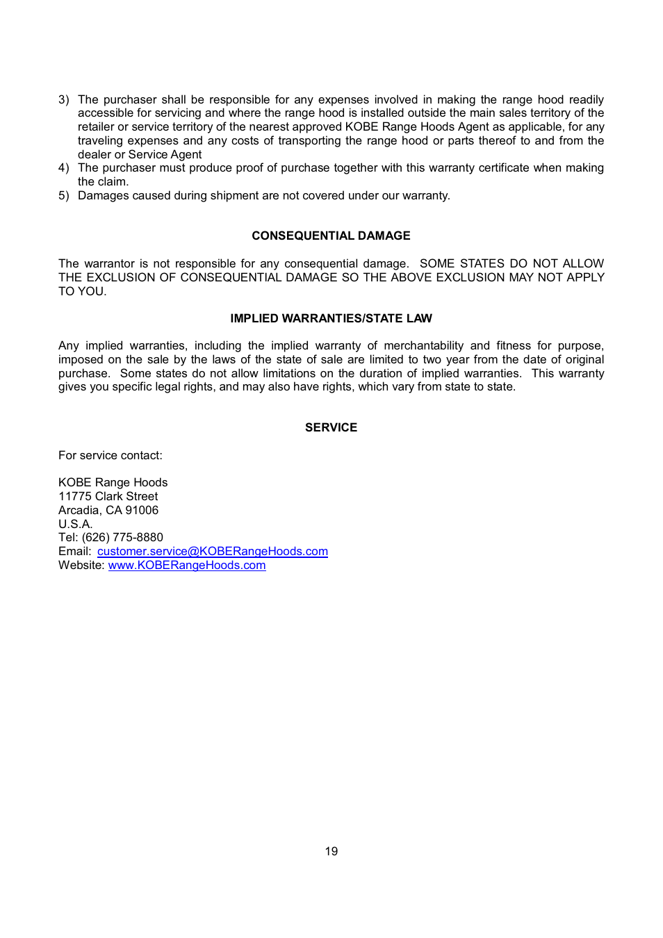 Kobe Range Hoods RA2830SB User Manual | Page 21 / 66