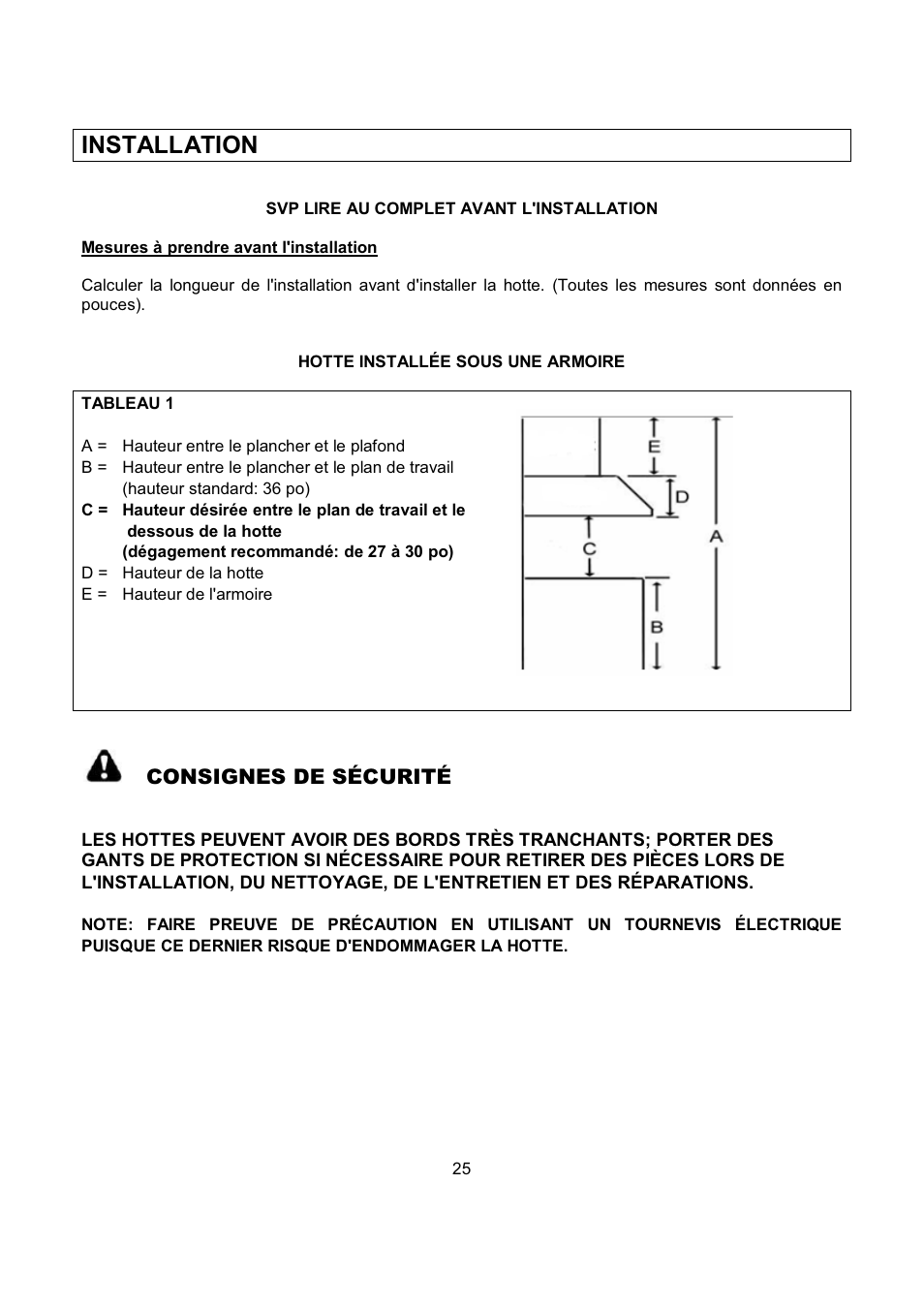 Installation | Kobe Range Hoods RA2830SB User Manual | Page 27 / 66