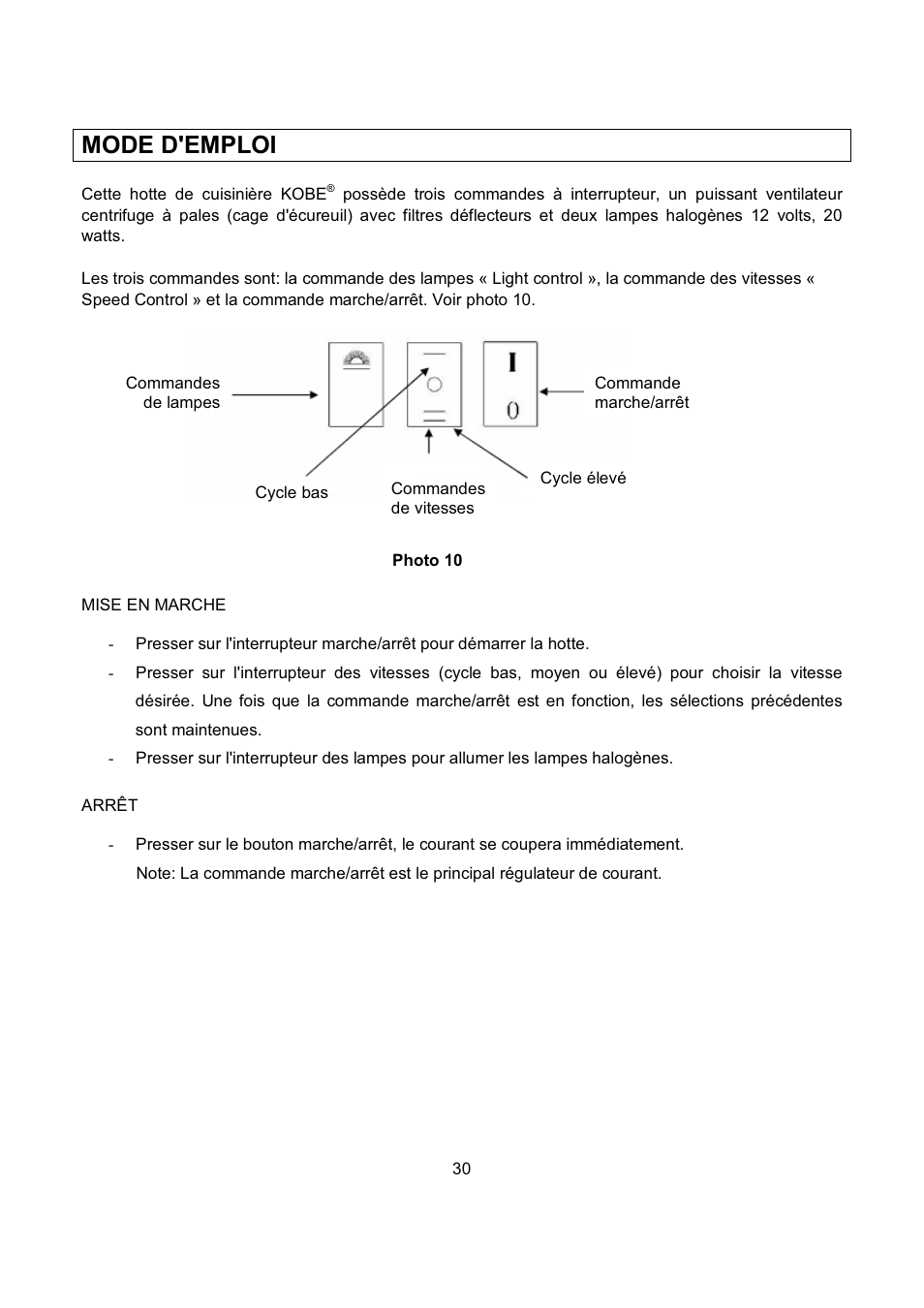 Mode d'emploi | Kobe Range Hoods RA2830SB User Manual | Page 32 / 66