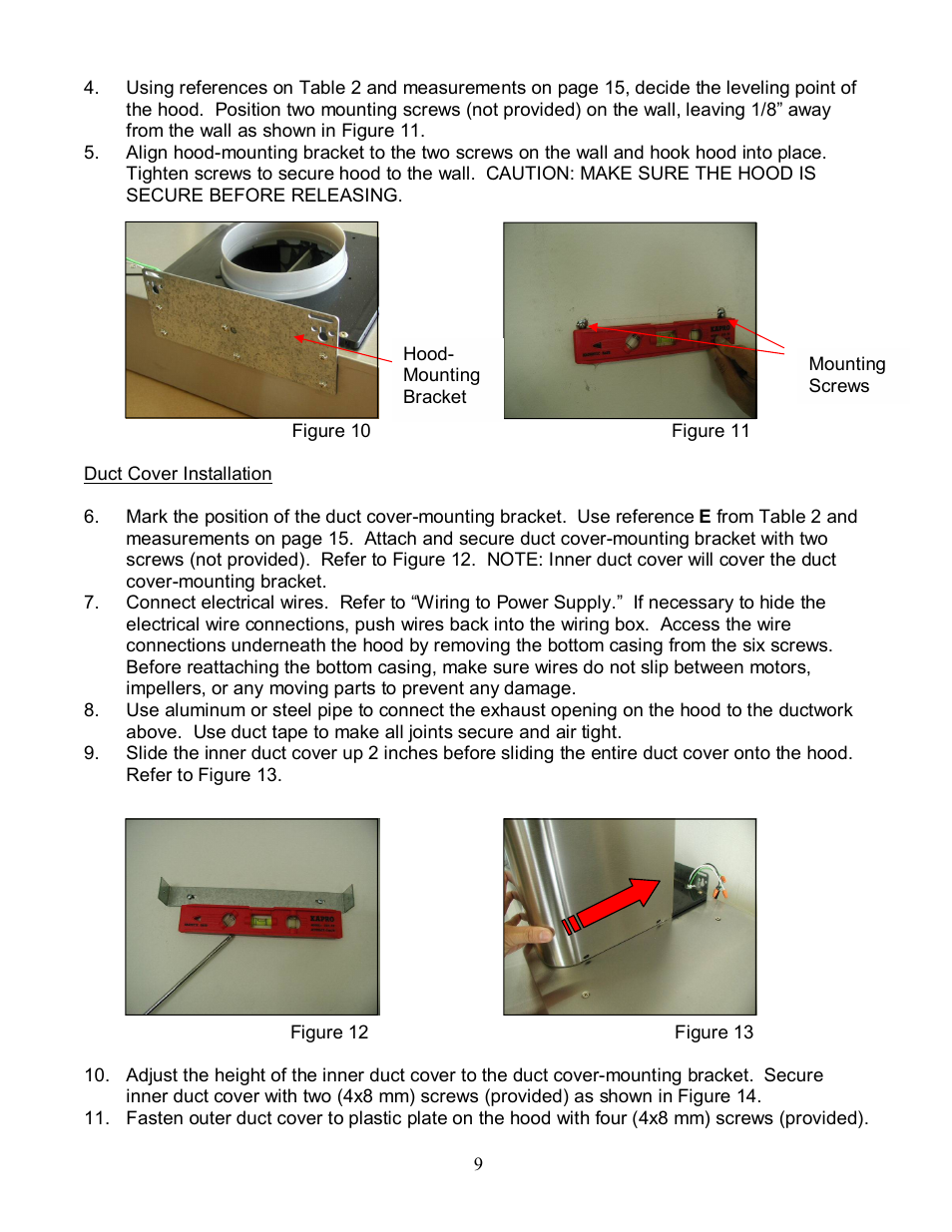 Kobe Range Hoods RA3830S User Manual | Page 11 / 24