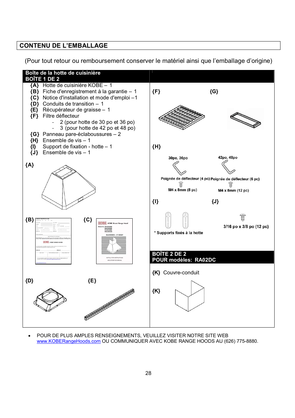 Kobe Range Hoods RA0242SQB User Manual | Page 31 / 76