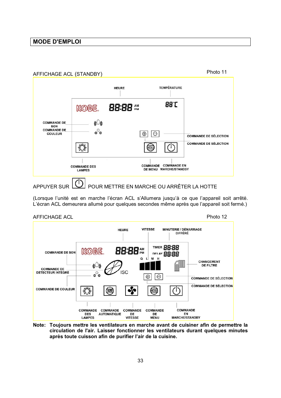 Kobe Range Hoods RA0242SQB User Manual | Page 36 / 76