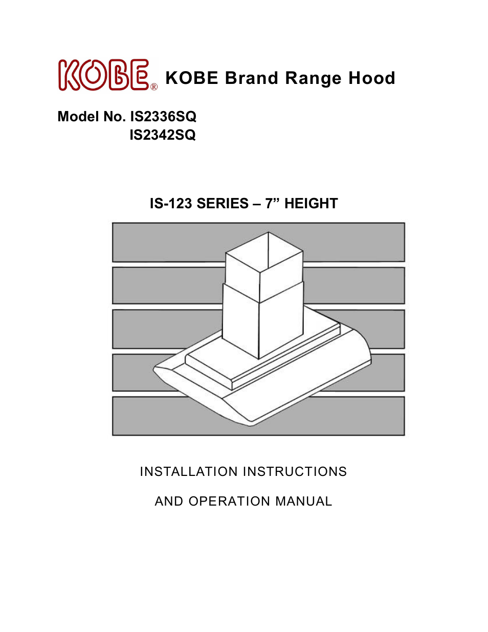 Kobe Range Hoods IS2342SQ User Manual | 23 pages